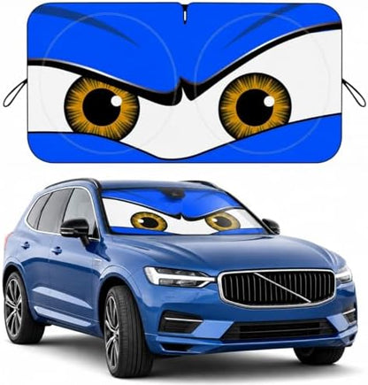 Car Windshield Sun Shade, Universal Fit Midsized Sedan SUV, Monster Blue by eygeufg