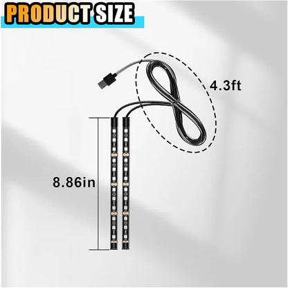 smilfuy Car LED Strip Light, USB Port Car Interior Decorative Lamp | 12V Under Dash Ambient Night Light, 24 LEDs RGB Neon Interior Atmosphere Lights, LED Ambient Lights for Car SUV, Blue - Image 2