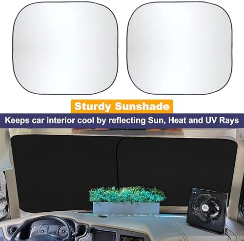 EcoNour 2-Piece Foldable RV Windshield Sun Shade, UV & Heat Protection - Image 2
