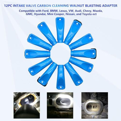 ZKTOOL 12PC Intake Valve Carbon Cleaning Walnut Blasting Adapter - Image 3