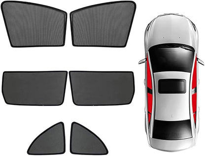 Car Window Shade for GX 460 2010-2022 Magnetic Sun Shade 6PCS Set | UV Protection Cover for Baby Mesh Curtain for Side Windows Front+Rear+Triangular windows Auto Accessories - Image 2