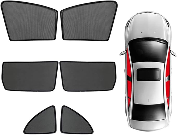 Car Window Shade for Kids Side Window Sun Shade for Tiguan 2018-2023 2024 Magnetic Curtain Sun UV Protection Covers for Baby Sleeping Auto Accessories,Front+Rear+Triangular-window-6PCS - Image 2