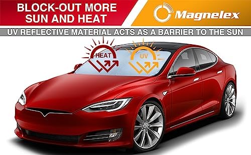 Magnelex Tesla Windshield Sunshade for Model S 2012-2026 - Reflective 240T Material Car Sun Visor with Mirror Cut-Out. Tesla Model S Sunshade | Foldable Sun Shade for Sun Heat and UV Protection - Image 4