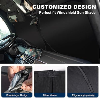 Windshield Sun Shade Custom Fit Jeep Compass 2017-2024 - Image 4