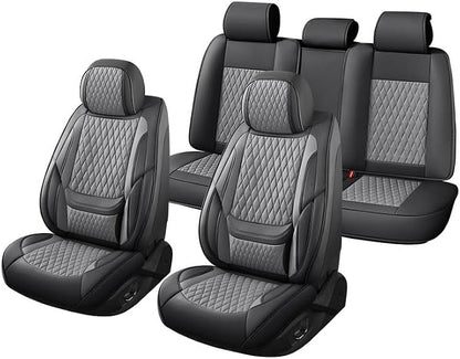 Car Seat Covers Full Set Custom Fit For Lexus ES330 2004-2006, Black&Gray | Lumbar Support, Premium Faux Leather, Breathable, Anti-Slip, Airbag Compatible, Waterproof, Car Seat Protectors, 2 Row-5Seat - Image 7