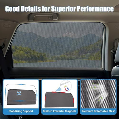 Kia Sorento Window Shades 2021-2023, Rear Side Mesh, 2PCS - Image 7