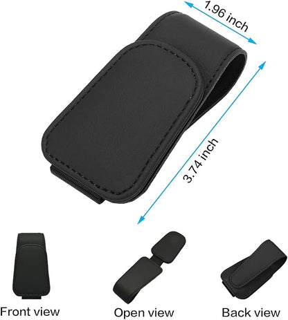 Sunglass Holder for Car Sun Visor, Magnetic Eyeglass Hanger Clip for Car Visor, Leather Car Glasses Mount, Car Interior Visor Accessories (Black-1Pcs) - Image 2