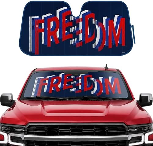 BDK Freedom Windshield Sun Shade for Car Windshield 250 USA Anniversary Patriotic Accordion Fold Sunshade UV Protection Heat Blocker Foldable Windshield Cover Truck SUV 4th of July Memorial Day by BDK