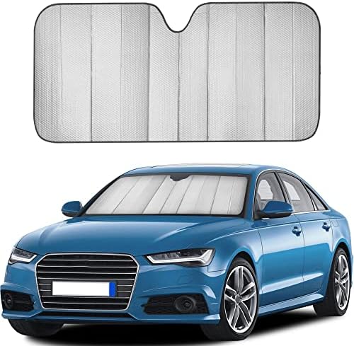 EcoNour Accordion Car Windshield Sun Shade (Gray) | Foldable Car Window Shades for UV Protection & Heat Block | Keeps Interior Cool | Sun Blocker for Front Window | 58 x 28 Inches by EcoNour