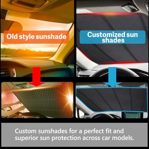 Windshield Sun Shade Compatible with Jeep 2018-2026 Wrangler JL,2020-2026 Gladiator Custom-fit Foldable Sun Visor Window Sunshade with Storage Bag - Image 3