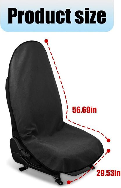 Mandark Waterproof Towel Car Seat Cover, Sweatproof Non Slip Bucket Carseat, Machine Washable Vehicle Bucket Frontseat Protector Accessories, Universal for SUV, Sedan, Truck(Black) - Image 2