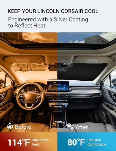 Proadsy Custom Fit Car Windshield Sun Shade for 2020-2026 Lincoln Corsair - Image 3