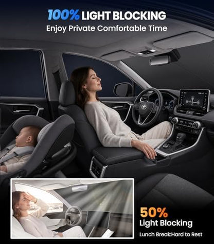 Large Windshield Sun Shade for Toyota RAV4 2019-2026, 7-Layer UV & 100% Sun Blockage, 3D Scanned Custom Fit, Keep Interior Cooler, Easy Storage & Foldable SUV Accessories, No Sagging - Image 6