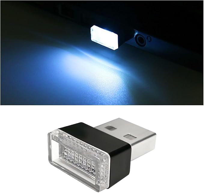 BESULEN Car Interior Atmosphere Lamp, Plug-in USB LED Light, Ice Blue | Car Interior Atmosphere Lamp, USB LED Ambient Lighting Kit, Universal Fit SUV Sedan Truck, Night Light Decoration by BESULEN
