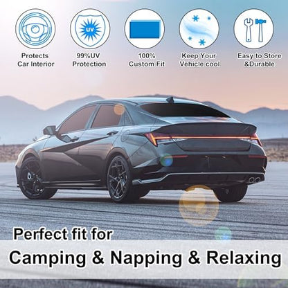 TINGLU Window Shades for Hyundai Elantra 2021-2025 2026 Accessories Car Side Full Windows Rear Triangular Windshield Sun Shade Sun UV Rays Privacy Protection 6PCS - Image 6