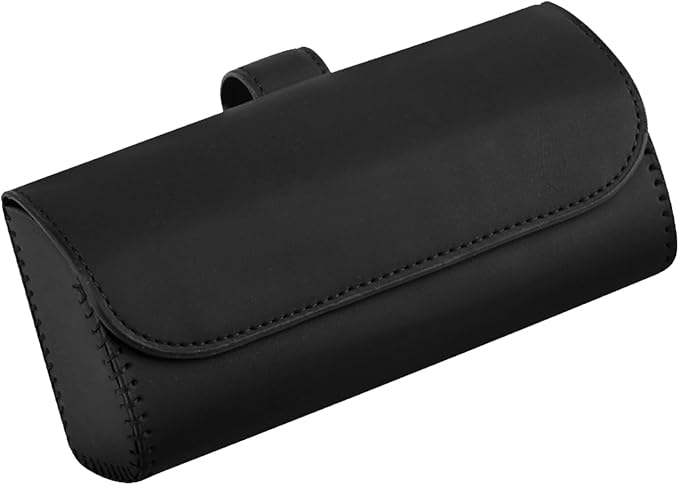 Sunglasses Holder for Car Sun Visor, Leather Auto Eyeglasses Organizer Box with Hidden Magnetic Closure, Vehicle Glasses Case Clip Holder, Car Accessories for Women Men (Black) by Sylvil