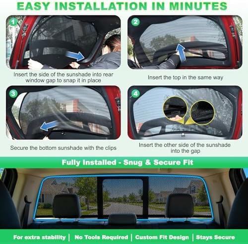 F150 Window Shades 2015-2020, Rear Window Mesh, 1PC - Image 6