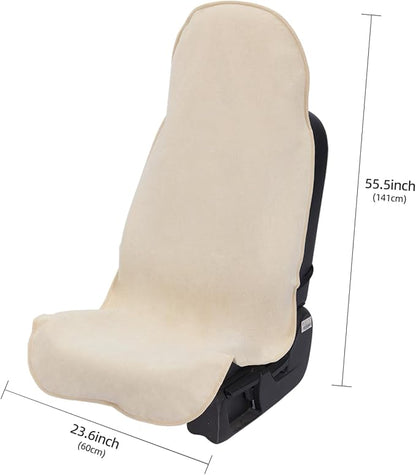 Waterproof Car Seat Cover Full Sets Interior Sets Universal Fits Car Sweat Towel for Trucks SUV Van Car Seat Protector Beige Protector Cloth Seats Pack of 3 - Image 7
