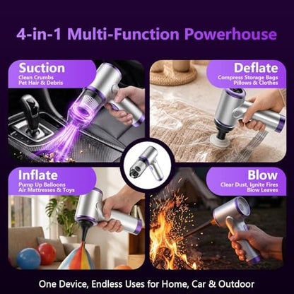 Handheld Cordless Vacuum Cleaner,8000PA Suction 4 Modes Portable Car Vacuum,4000mAh Rechargeable Battery,3 Filters,7-in-1 Kit for Home Office Car Pet,Silver - Image 6