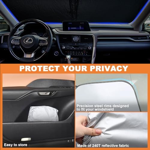 Foldable Front Windshield Sunshade fit for Lexus RX 350 450h 2016-2022 - Image 4