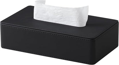 Rectangle Tissue Box Cover with Magnetic Closure, Inner Height 2.2" | 2 Different Sizes, PU Leather Tissue Box Cover, Decorative Rectangular Tissue Holder for Bathroom Nightstand Car Office by JLAMBOM