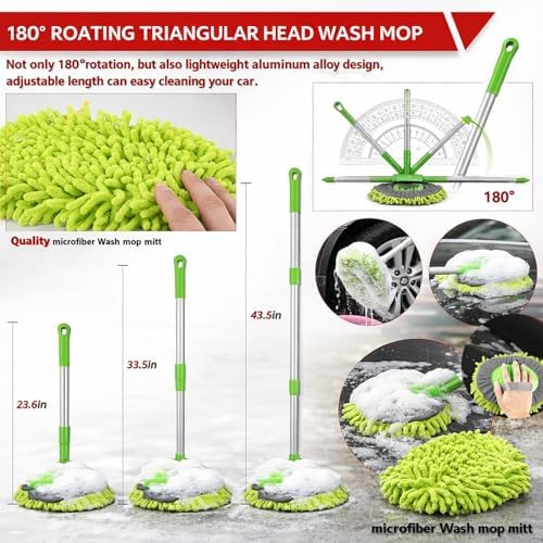 63PCS Car Wash Cleaning Kit,Car Wash Brush with Long Handle,Car Detailing Kit with Foam Gun,Car Cleaning Supplies,Handheld Vacuum, Car Detailing Kit (63PCS) - Image 3
