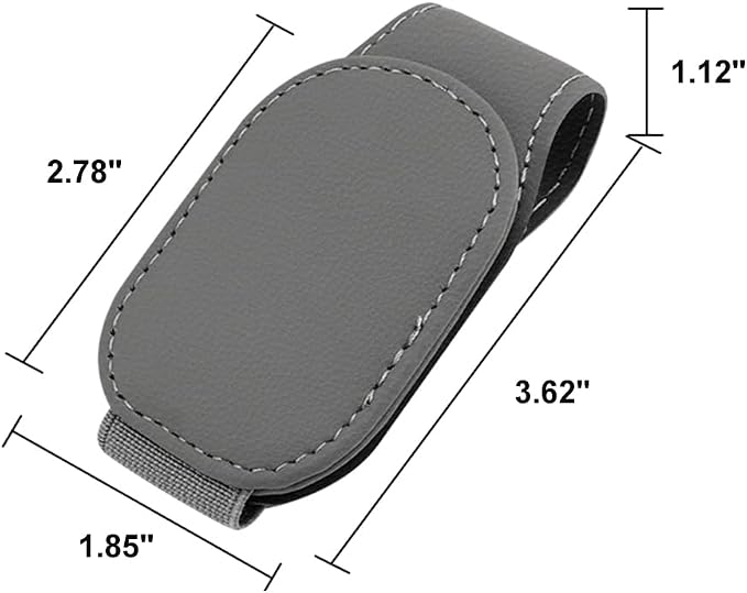 2-Packs Leather Sunglasses Holders for Car Sun Visor, Magnetic Glasses Eyeglass Hanger Clip for Car - Image 6