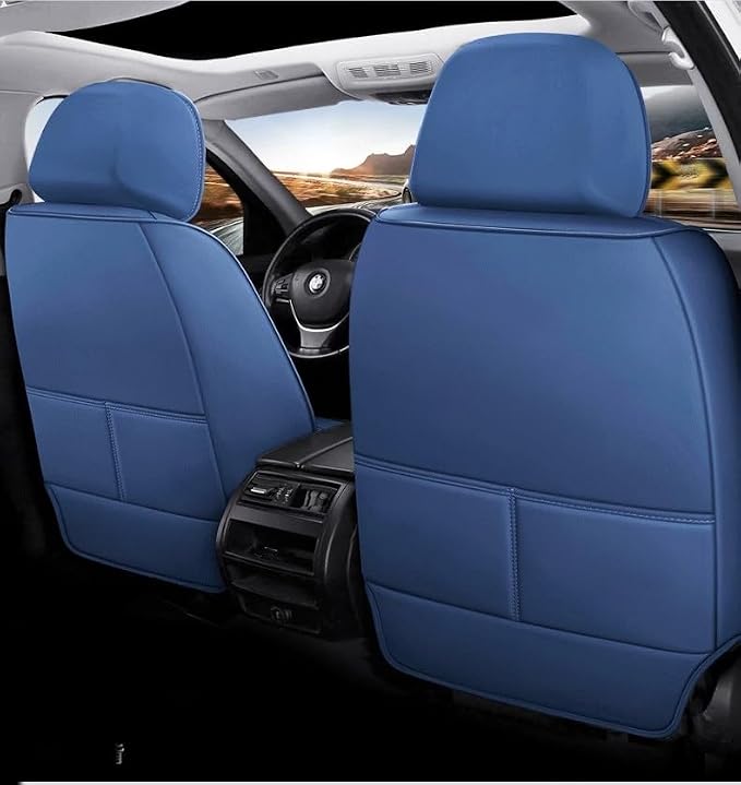 Custom Car Seat Covers Fit for Wrangler JL JK Rubicon Sahara Grand Cherokee L Cherokee Compass Renegade Gladiator Wagoneer Liberty Commander Grand Cherokee SRT (Black Blue （ice Silk）) - Image 2