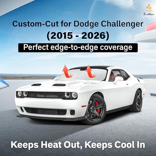 EcoNour Windshield Sunshade Compatible for Dodge Challenger 2015-2024 2025 - Image 2