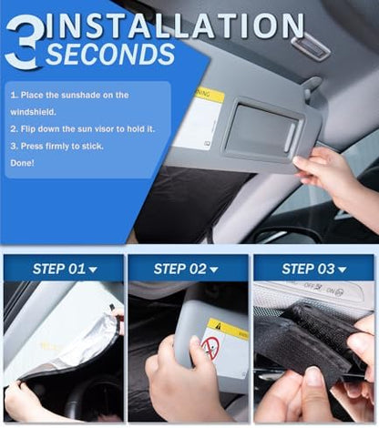 Windshield Sun Shade for 2015-2024 Ford Edge Accessories - Image 4