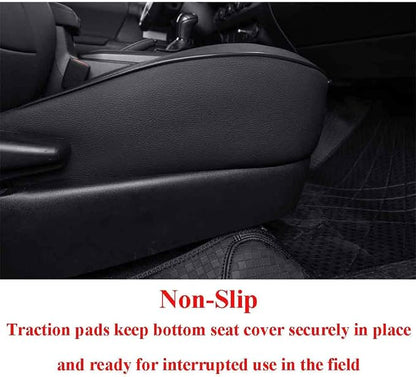 EKR Custom Fit Tacoma Front Car Seat Covers for Toyota Tacoma 2016 2017 2018 2019 2020 2021 2022 2023 Double Cab/Access Cab - Front Row Only,Faux Leather(Black) - Image 3