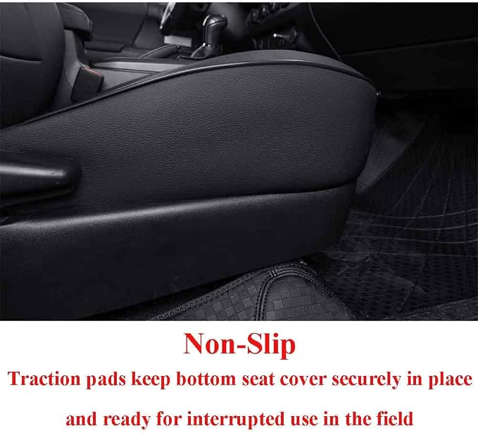 EKR Tacoma Front Seat Covers Custom Fit for Toyota Tacoma 2012 2013 2014 2015 (Regular Seats), Leather Truck Seat Cover for Car - Front Row Only,Faux Leather(Black) - Image 4