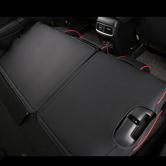 CocheFamilia CRV Seat Covers Custom Fit for Honda CRV 2023 2024 2025 2026 Leather Car Seat Cover Full Set for Trucks SUV,Waterproof Car Seat Cushion,Faux Leather (Black with red Trim) - Image 4
