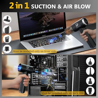 Car Vacuum Cordless Handheld Vacuum Cleaner Mini Portable Car Vacuum Brushless Motor Rechargeable Type C Blower Inflator Deflator Car Cleaning Kit (DX-1 Pro) - Image 3