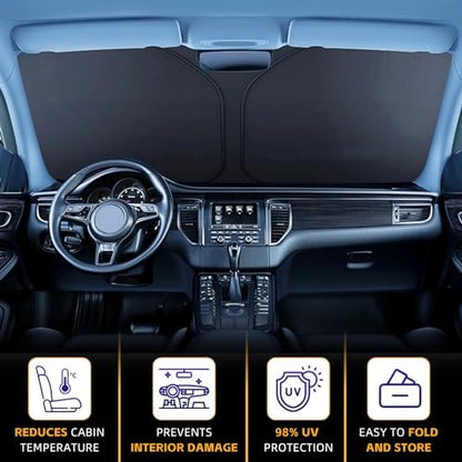 for Toyota Corolla 2020-2024 2025 2026 Windshield Sun Shade Front Window Shade Custom Fit Corolla Accessories Sun Visor Foldable Shade Blocks UV Rays Summer Must Have Car Accessories - Image 6