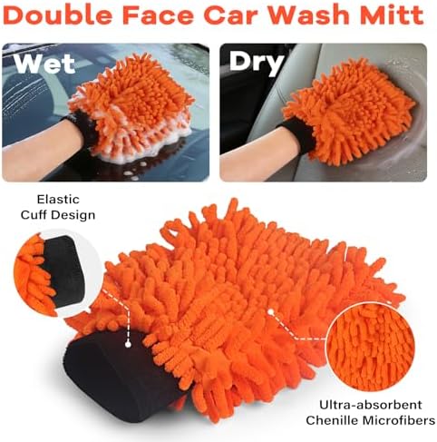 Car Wash Brush with Long Handle,Car Clean Kit with Extension Pole - Image 6