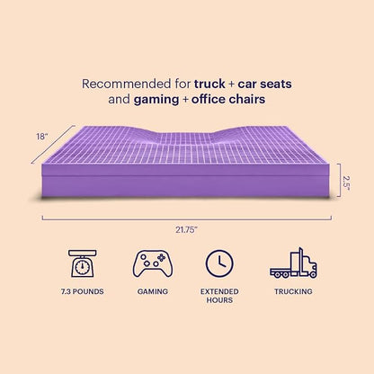 Purple Ultimate Seat Cushion, Large 2.5 Inch Gel Seat Cushion | GelFlex Grid for Office Chair, Gaming, Car - Pressure-Reducing for Long Sitting, Temperature-Neutral, No-Slip - Made in USA - Image 2
