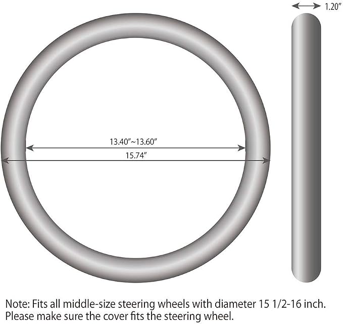 Elantrip Leather Steering Wheel Cover 15 1/2 to 16 inch Universal Large Grip Breathable for Car Truck SUV Jeep Anti Slip Black and Red - Image 7