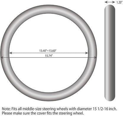 Elantrip Leather Steering Wheel Cover 15 1/2 to 16 inch Universal Large Soft Grip Breathable for Car Truck SUV Jeep Anti Slip Black - Image 7