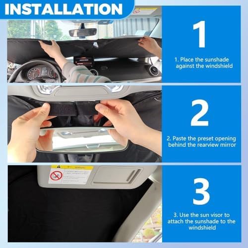 300T Thickened Automotive Glass Sunshade and Comes with Storage Bag,Keep Car Interior Cool,Windshield Sun Shade Compatible with Ford F250 Super Duty/F350 Super Duty/F450/F550 - Image 5