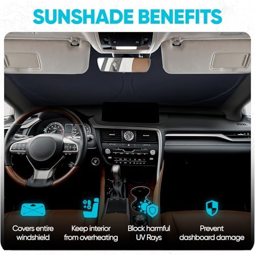 FORTEM Windshield Sun Shade - Sunshade for Car Windshield - 240T Polyester - Image 5