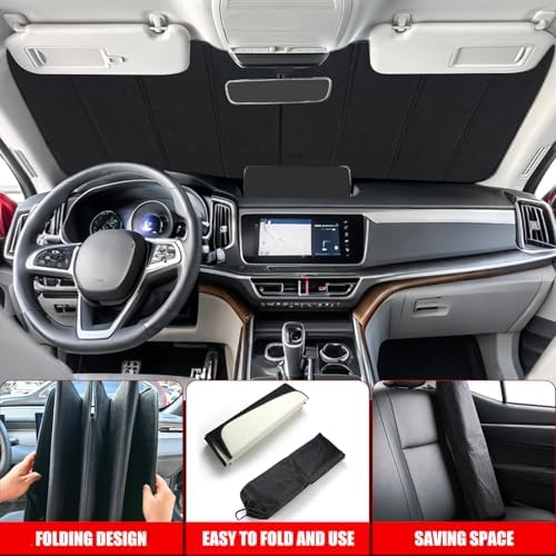 Windshield Sun Shade for Kia Telluride 2020-2026, Accordion Folding Design - Image 6