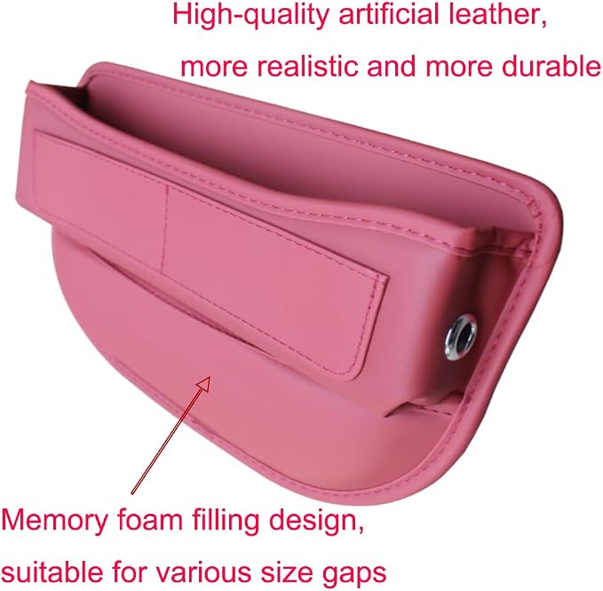 Seat Gap Organizer Car Seat Console Organizer Front Seat Side Storage Bag Center Console Side Pocket Car Seat Crevice Storage Seat Gap Filler Between Seat Storage Pouch（Red） - Image 6