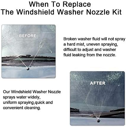 Front Windshield Washer Nozzles Kit for Nissan Frontier Navara 2005-2021 Pathfinder 05-12 Xterra 05-15 Kicks 09-21 Replaces 28933-ZP70A Wiper Spray Washer Jet with 3M Fluid Hose & 6 Connectors - Image 7
