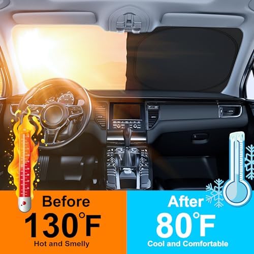 TINGLU Sun Shade for Mazda CX-5 CX5 2013-2016 Accessories Windshield Sun Shade Window Shade UV Rays Protection Sun Visor Cover with Steering Wheel Sunshade Storage Bag - Image 3