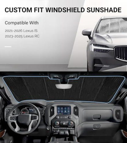 Pigenius Windshield Sun Shade for Lexus RC 2023-2025, IS300/IS350/IS500 2021-2026 Front Window Sunshade - AstraGuard - Image 2