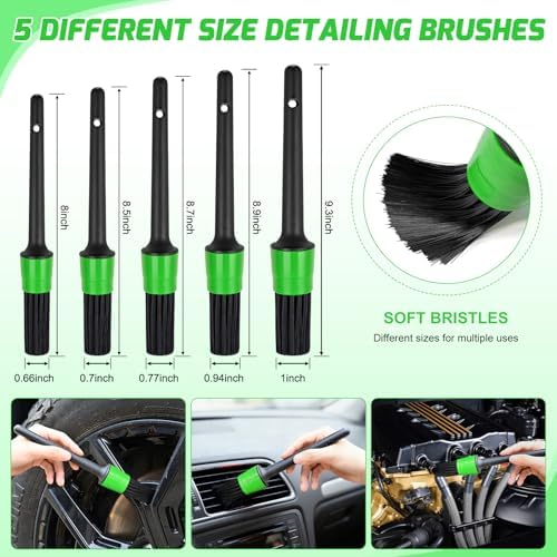 Nilight 37PCS Car Detailing Kit for Interior Exterior Car Care, Green - Image 2