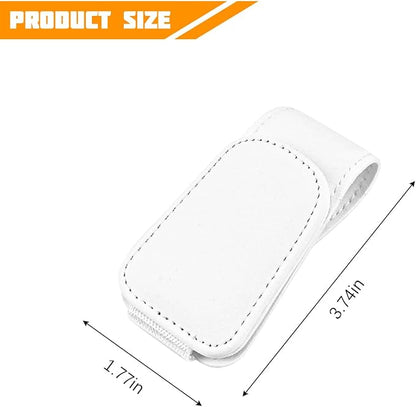 Sunglasses Holder for Car Visor, Microfiber Leather Magnetic Sun Visor Eyeglasses Hanger & Ticket Card Clip, Multi-Function Automotive Interior Glasses Mount, Universal Fit (White) - Image 2