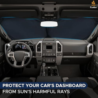 EcoNour Truck Windshield Sun Shade, Sun Shield Protects Dashboard and Seats - Image 2