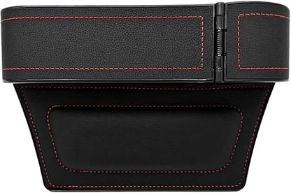 Car Seat Gap Filler Organizer with Cup Holder Expander, Leather Console Seam Filler Storage Box, Auto Front Seat Gap Organizer for Phones Keys Glasses, Universal Fit (Black/Red Passenger) - Image 7